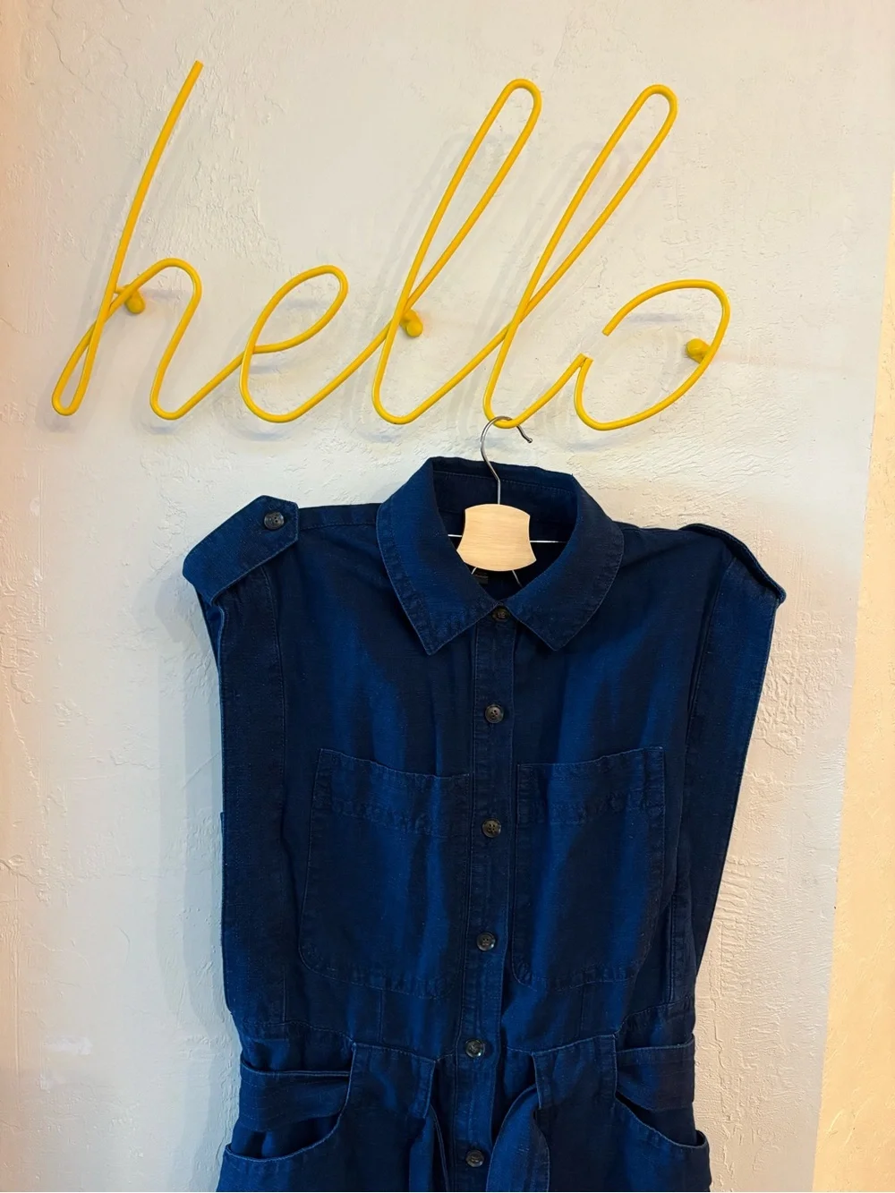 Banana Republic XS Denim Jumpsuit with Tie Waist